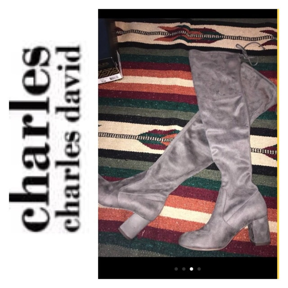 Slate over the knee boots